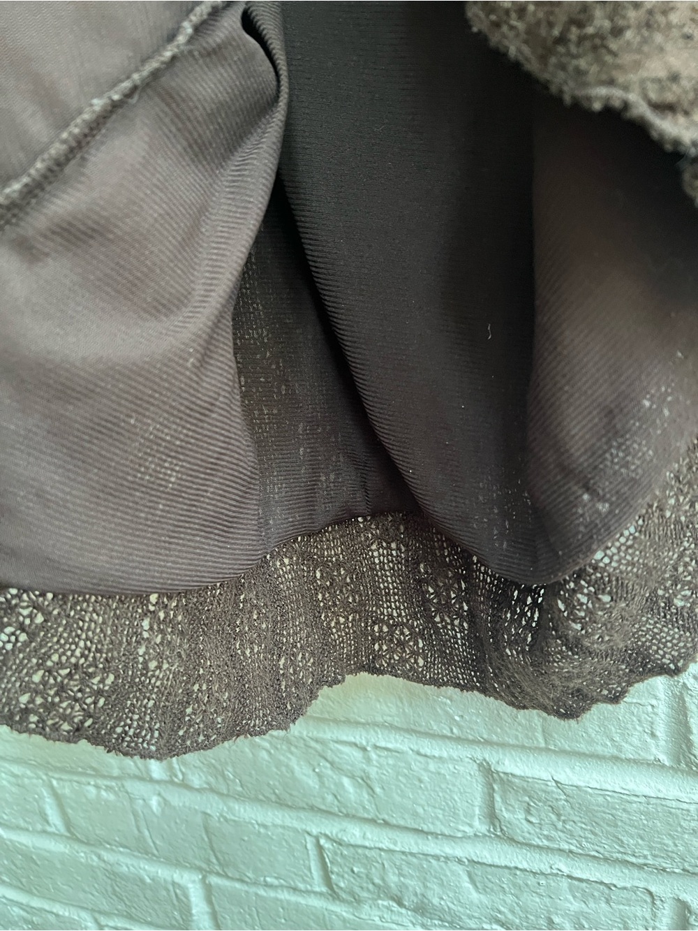 PRETTY ANGEL Brown Embroidery beaded Sweater Longsleeve Square Neck Mesh Lace - Picture 11 of 15